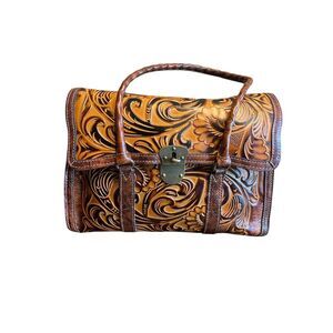 Patricia Nash tooled leather Vienna satchel in Tuscan finish 100% leather